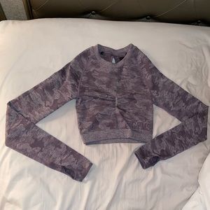Gymshark camo seamless long sleeve crop top